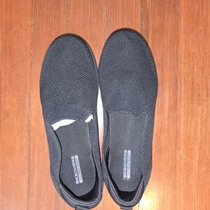 Skechers Black Mesh Slip-On Sneakers